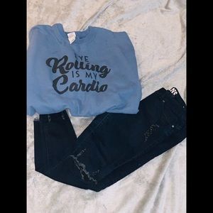 Sweatshirt and jeans